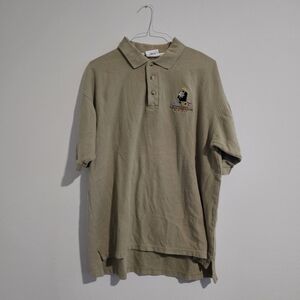 Walt Disney World Men's Vintage Epcot Tan Short Sleeve 100% Cotton Polo Shirt XL